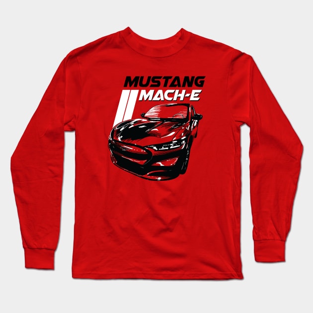 Mustang Mach-E Art Long Sleeve T-Shirt by zealology